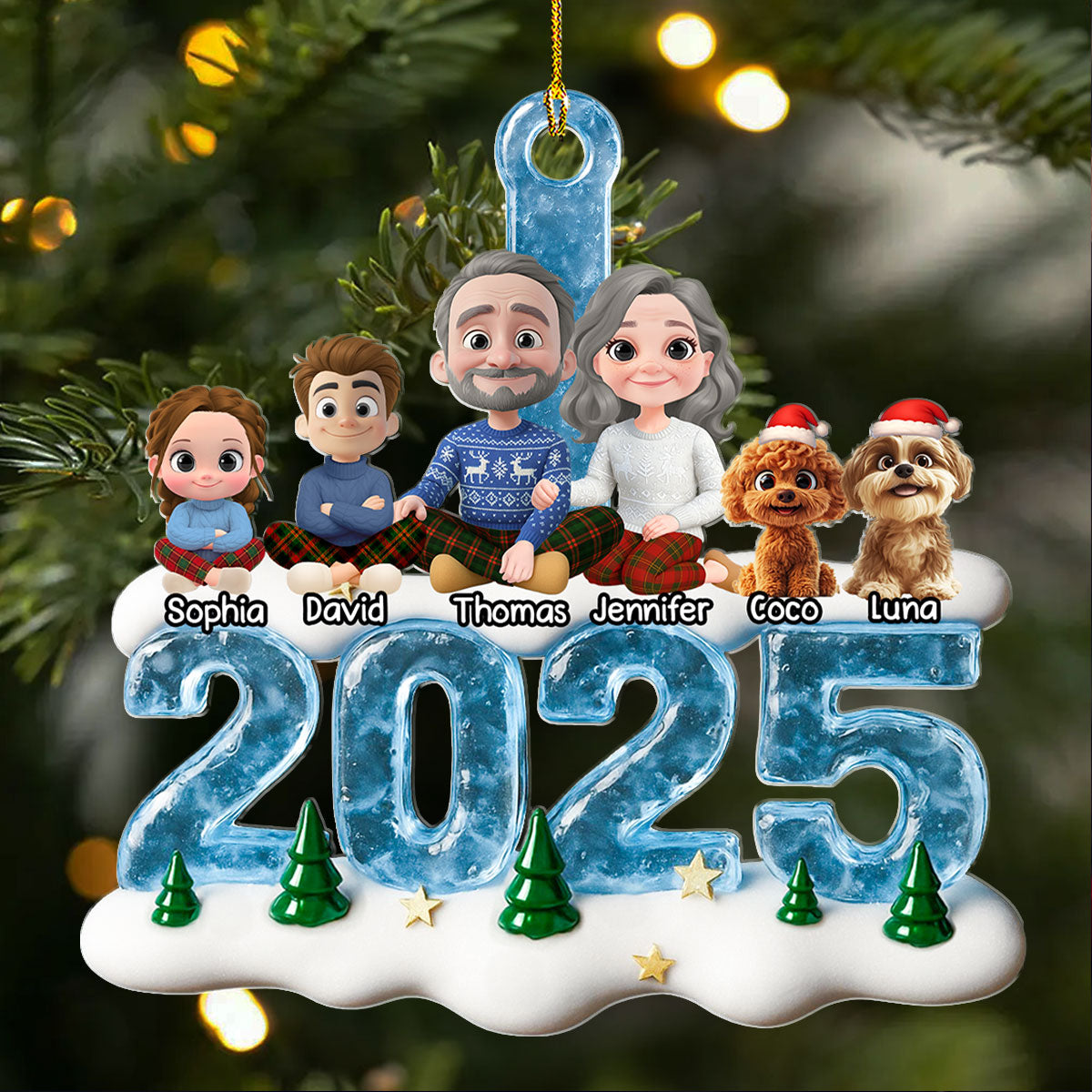 Custom Family Ornament, Christmas Gift for Family Members •  We And Our Kids Ice - Personalized Acrylic Ornament
