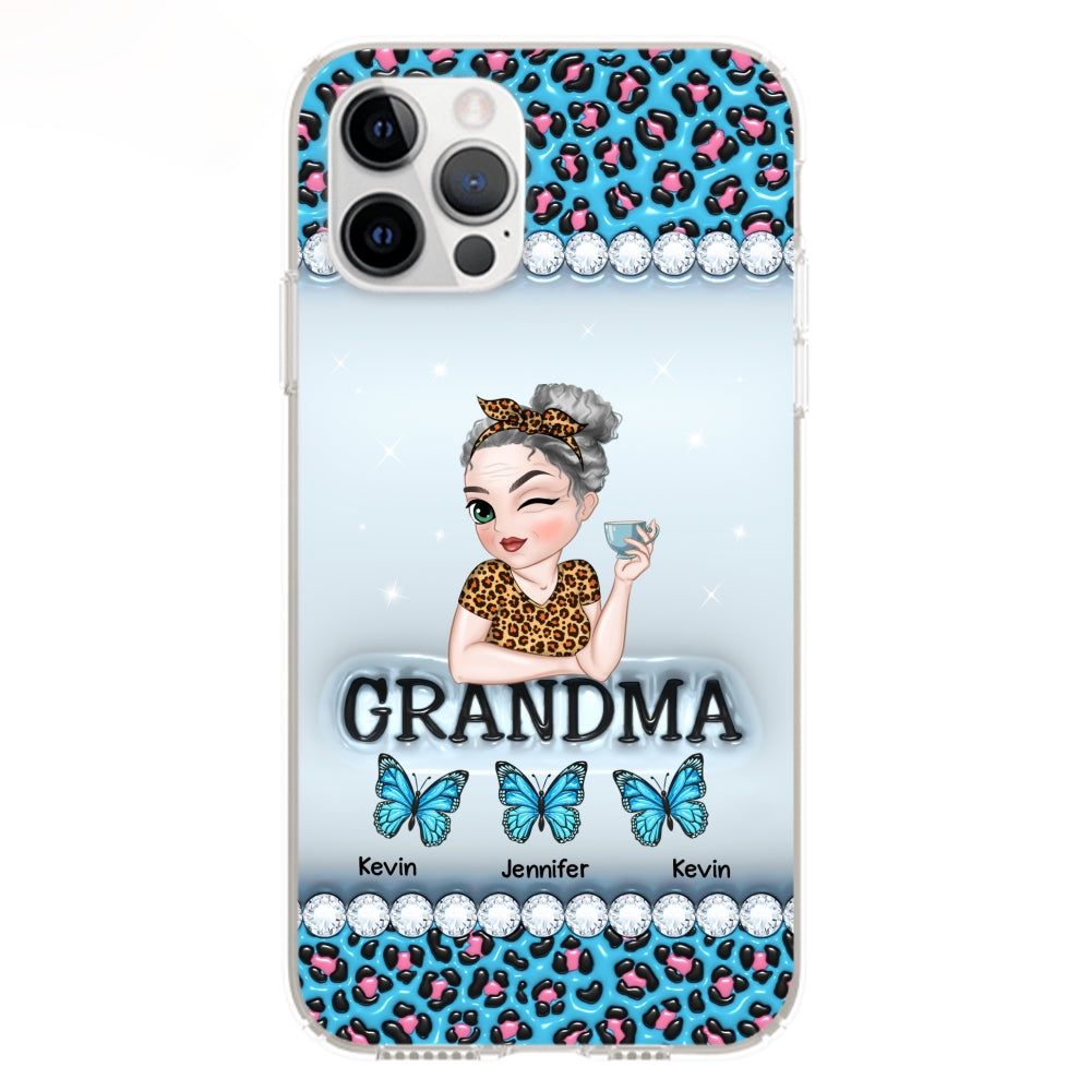 Grandma And Kids - Personalized 3D Inflated Effect Phone Case