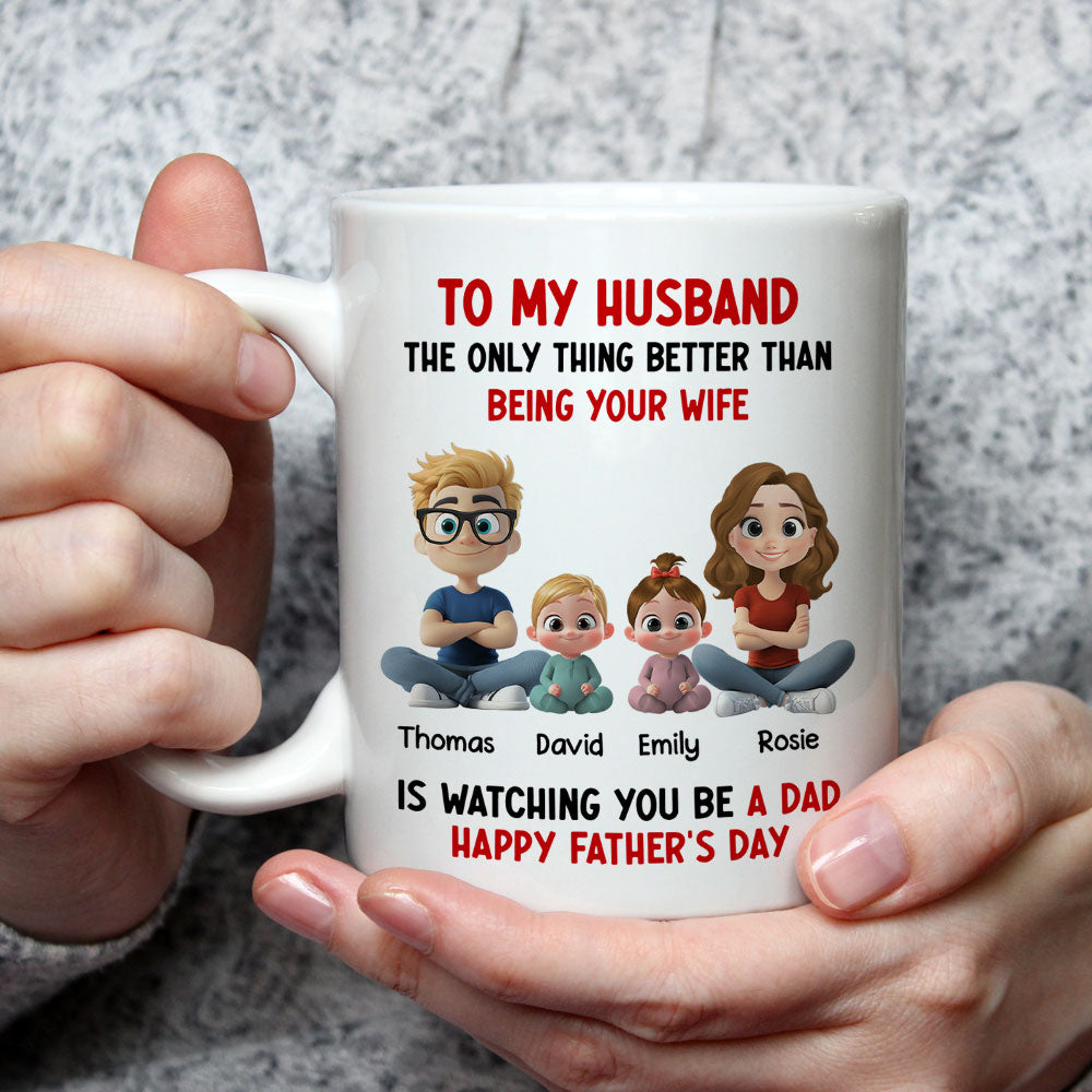 Custom Anniversary Keepsake Gifts For Couple • Watching You My Husband - Personalized Coffee Mug