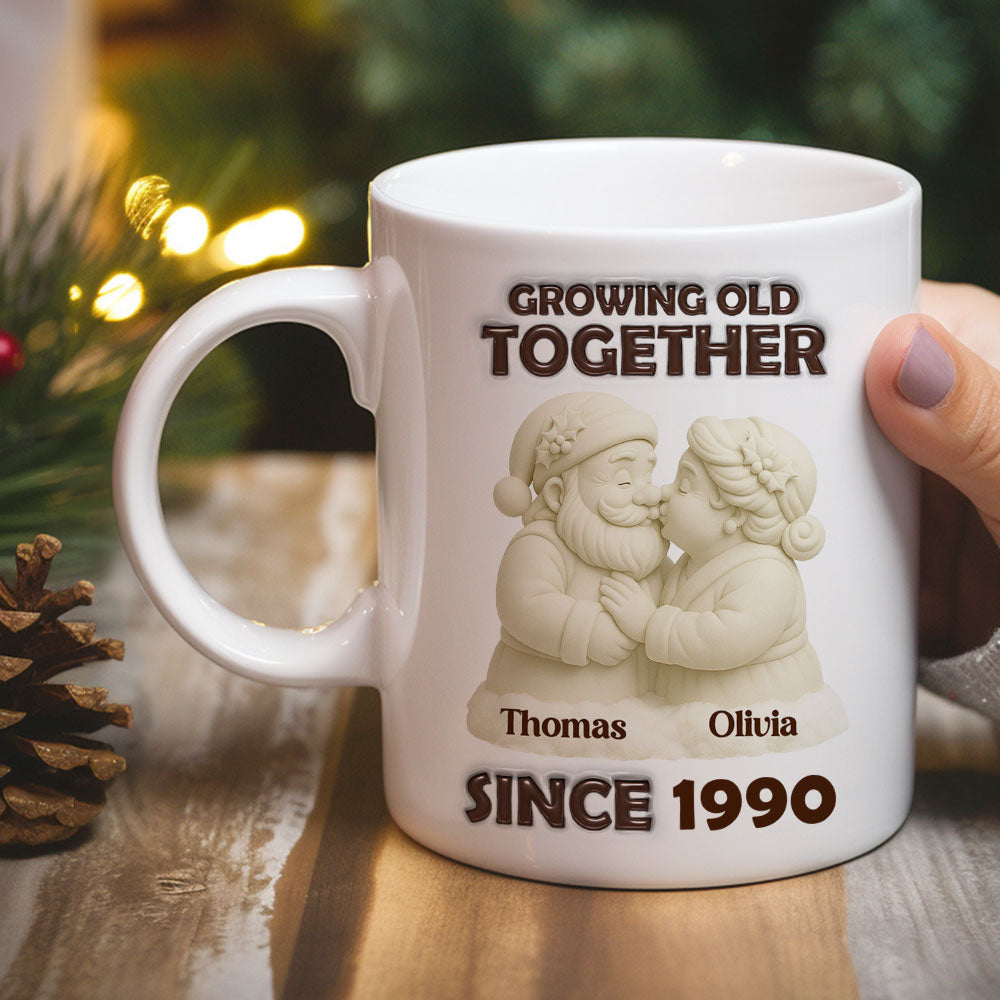 Custom Anniversary Keepsake Gifts For Couple • Mistletoe Moments - Personalized 3D Inflated Effect Mug