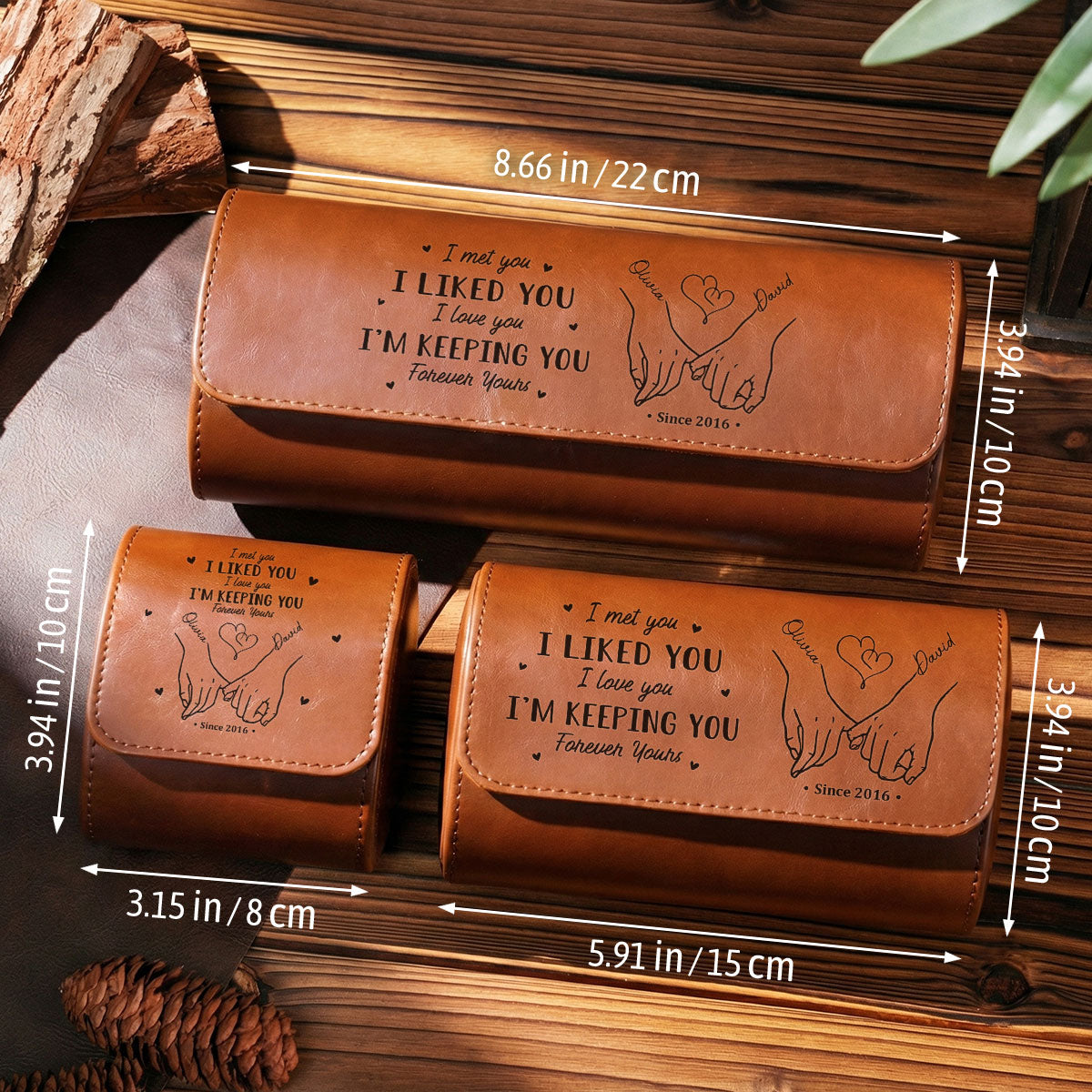 I Met You I Liked You - Personalized Leather Watch Case