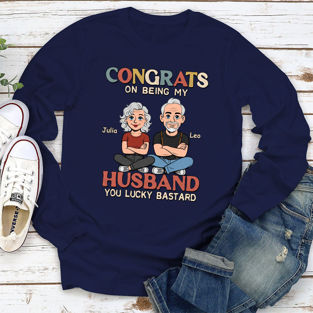 Custom Christmas Anniversary Keepsake Gifts For Husband • Being My Husband Retro - Personalized Shirt