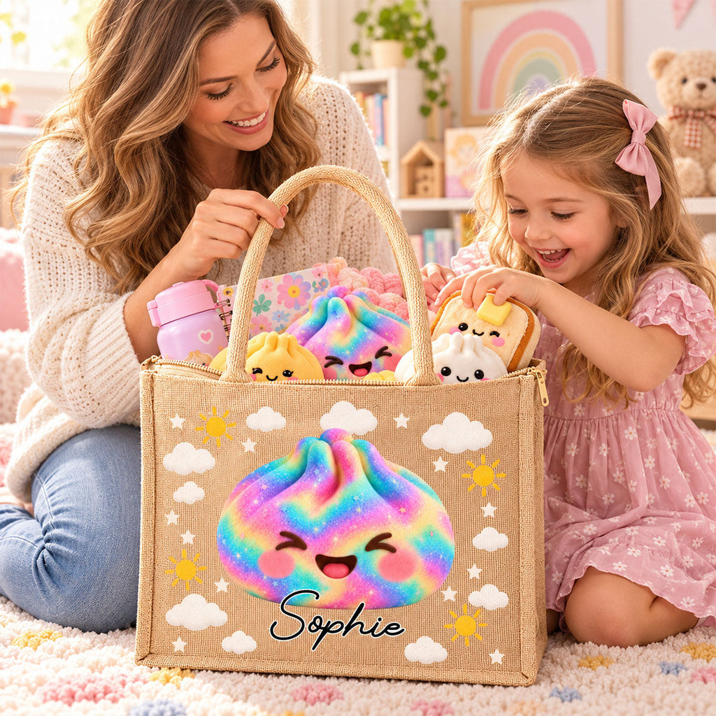 Jolly Little Friend - Personalized Jute Tote Bag