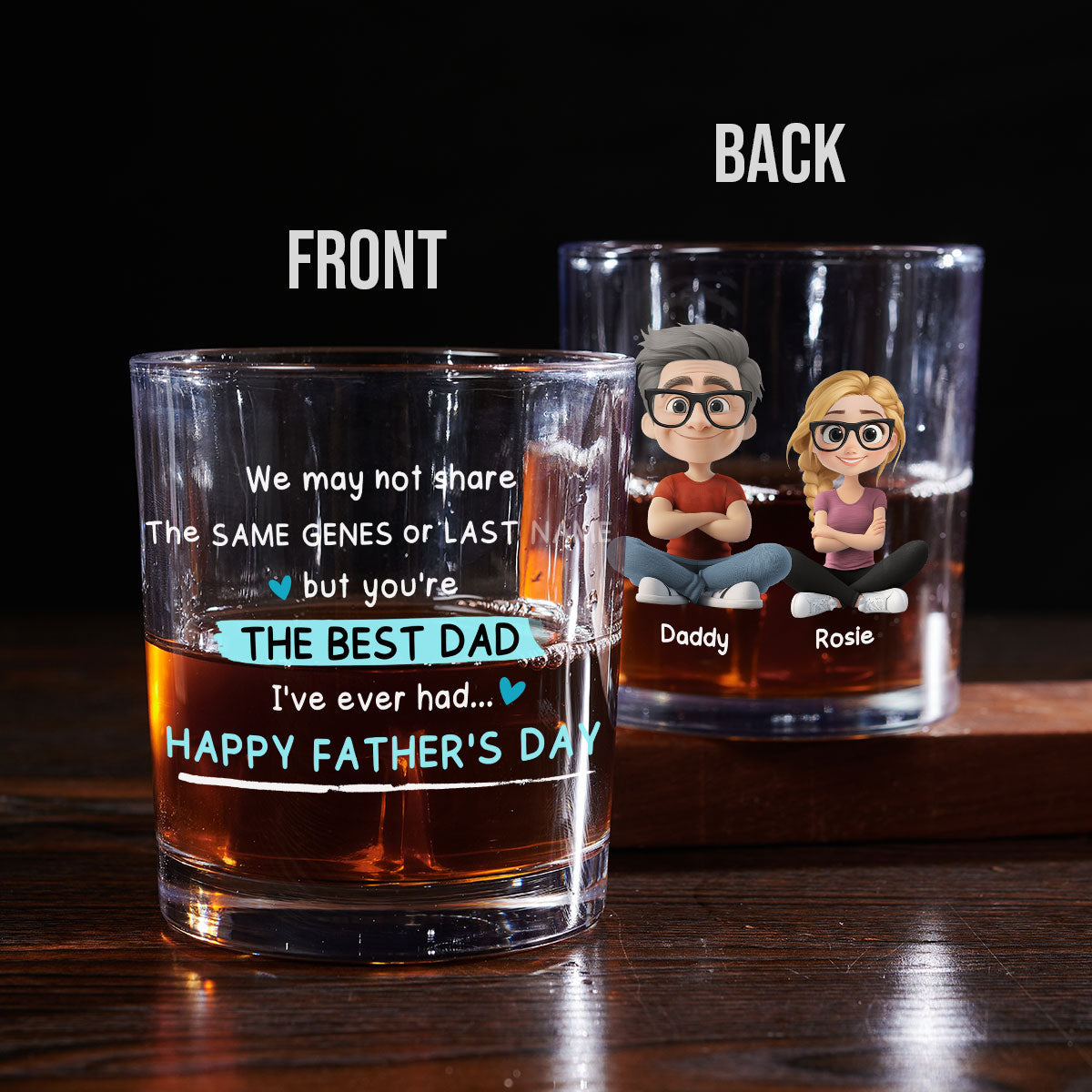 Best Dad Ever - Personalized Whiskey Glass