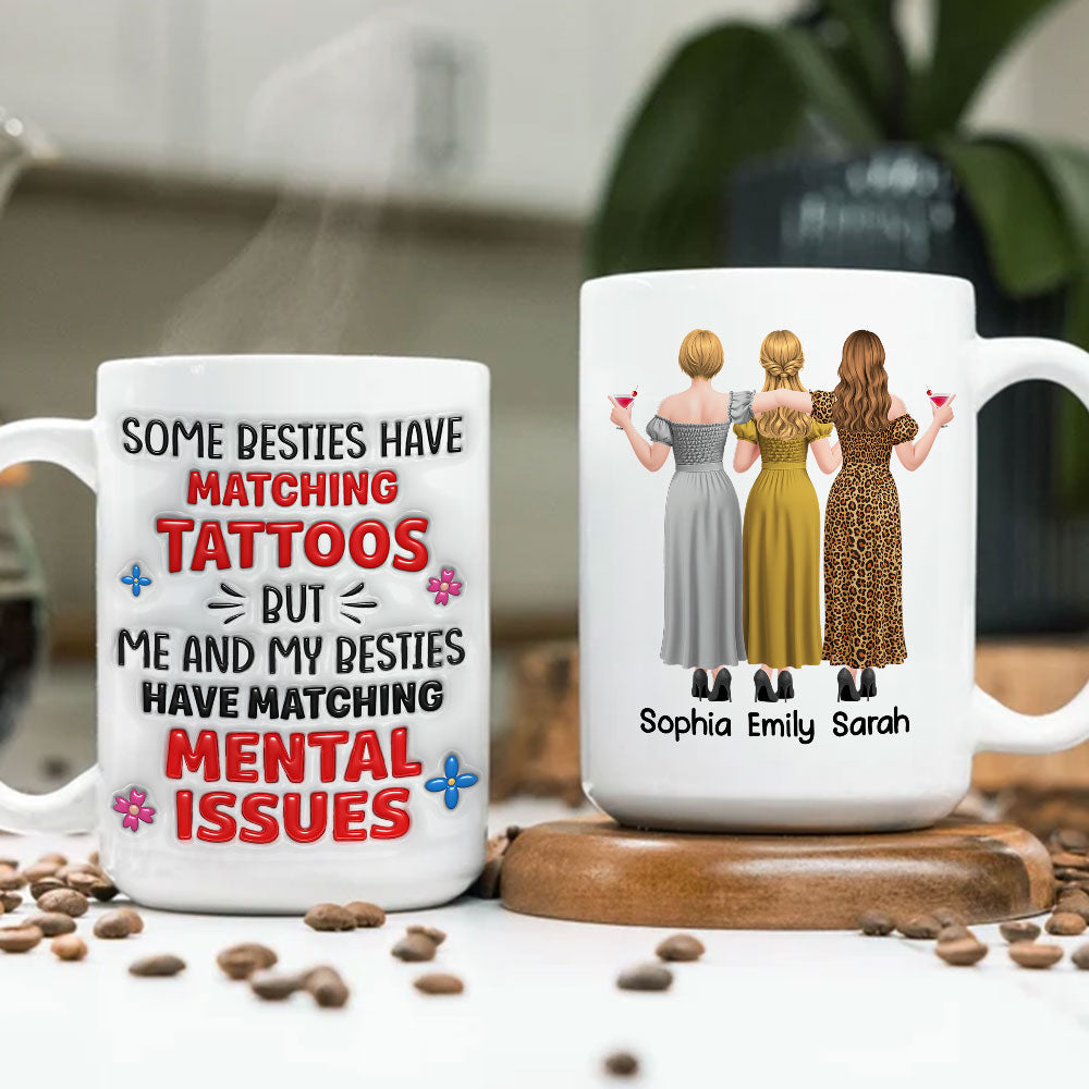 Custom Best Friend, Christmas & Birthday Friendship Keepsake Gift • Matching Friends - Personalized 3D Inflated Effect Mug