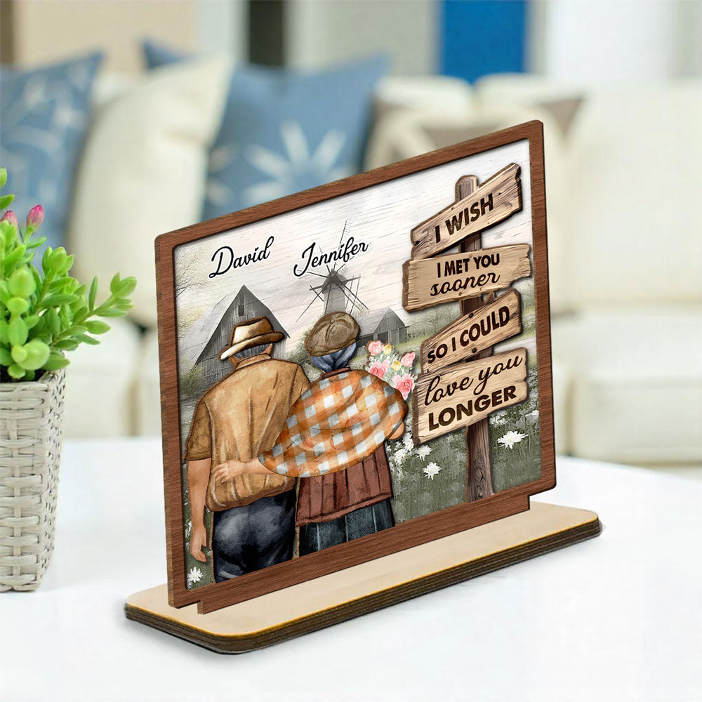 Custom Decor for Wife, Gift for Her • I Wish - Personalized 2-Layer Wood Plaque With Flat Base
