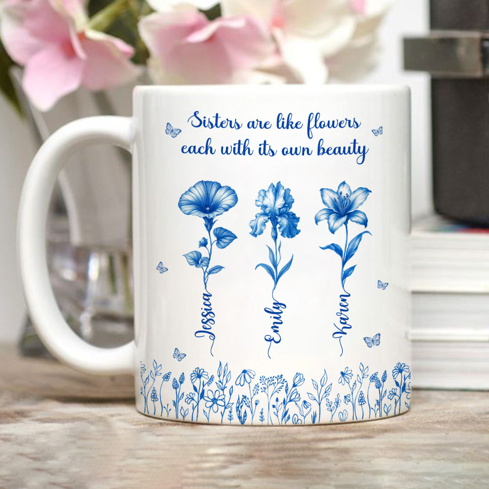 Custom Christmas & Birthday Gift For Sister • Each Sister Shines With Beauty - Personalized Coffee Mug