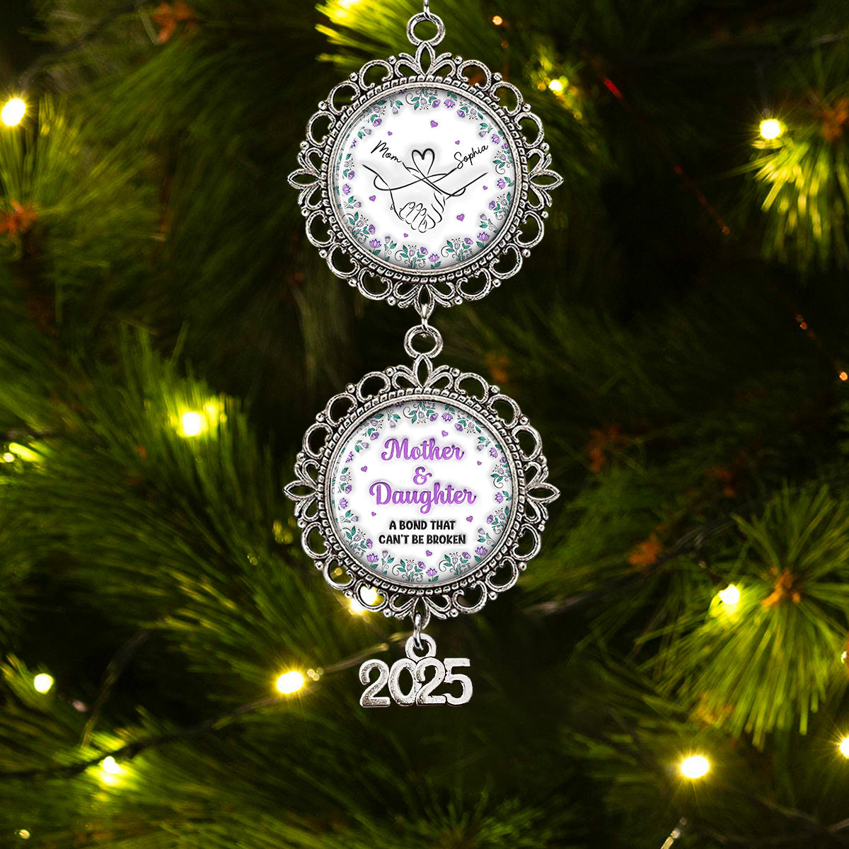 Custom Keepsake Christmas Ornament •  A Bond That Cant Be Broken - Personalized Charming Ornament