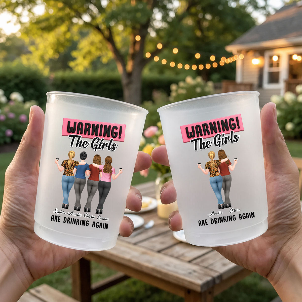 Warning The Girls Are Drinking Again - Personalized Frosted Cup