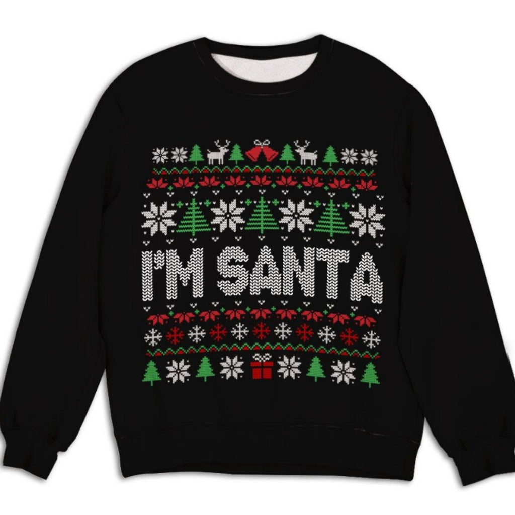 Custom Couple Christmas Sweatshirt, Anniversary Gift • Santa Came Twice - Personalized All-Over-Print Sweatshirt
