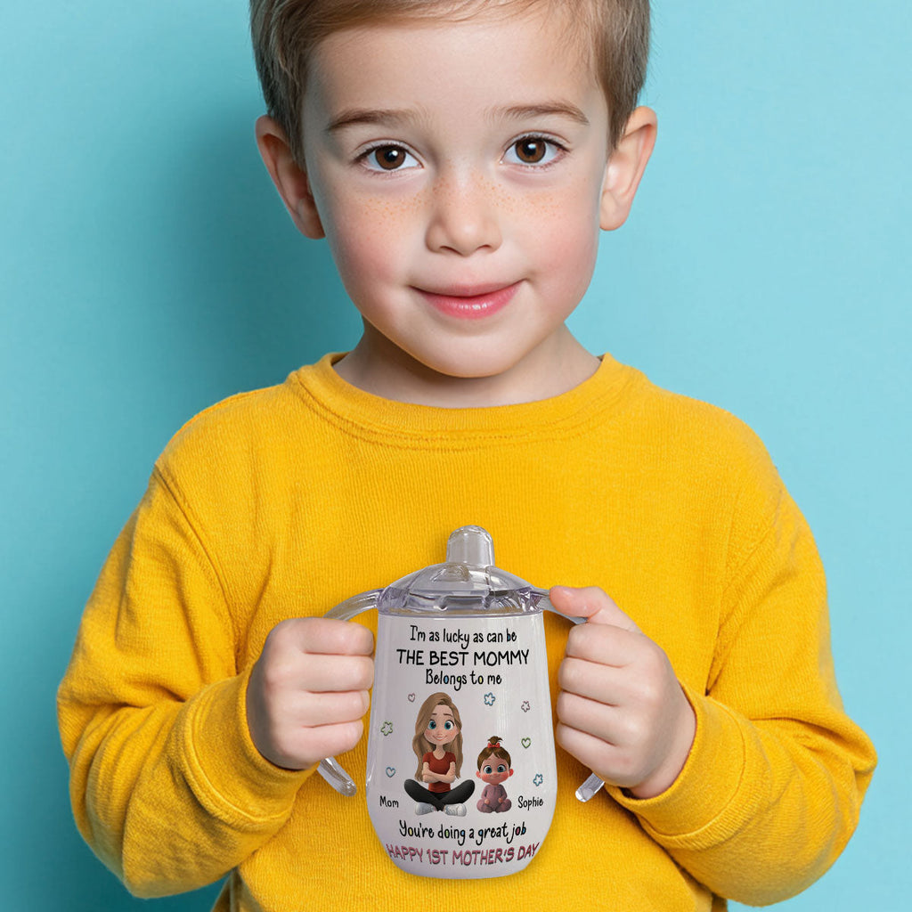 I Am Lucky - Personalized Sippy Cup With Handles