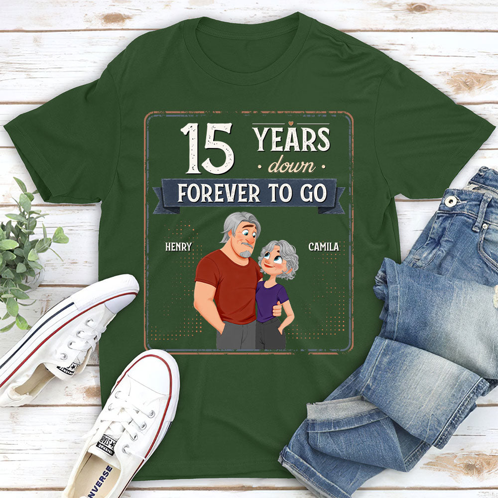 Custom Christmas Anniversary Keepsake Gifts For Husband • Years Down Forever To Go - Personalized Shirt