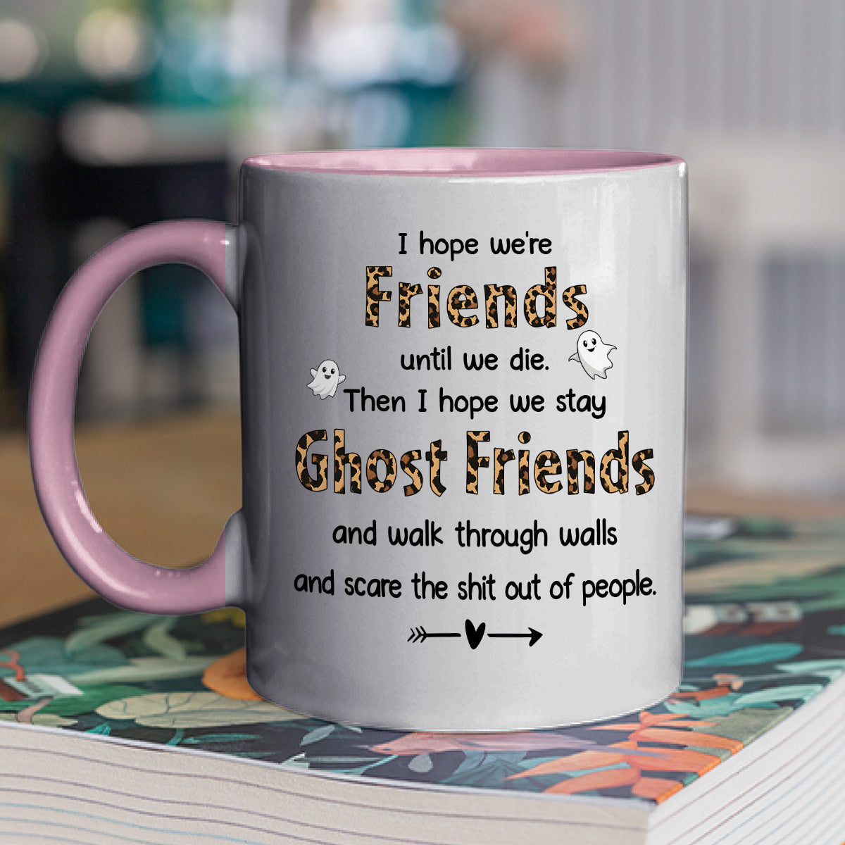 Custom Best Friend, Christmas & Birthday Friendship Keepsake Gift • Ghost Friend - Personalized Accent Mug