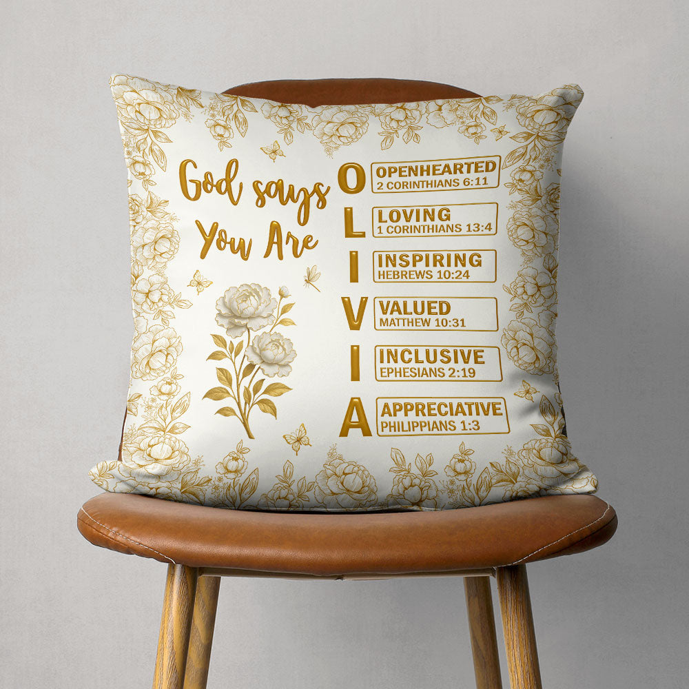 God Says You Are Bible - Personalized Throw Pillow