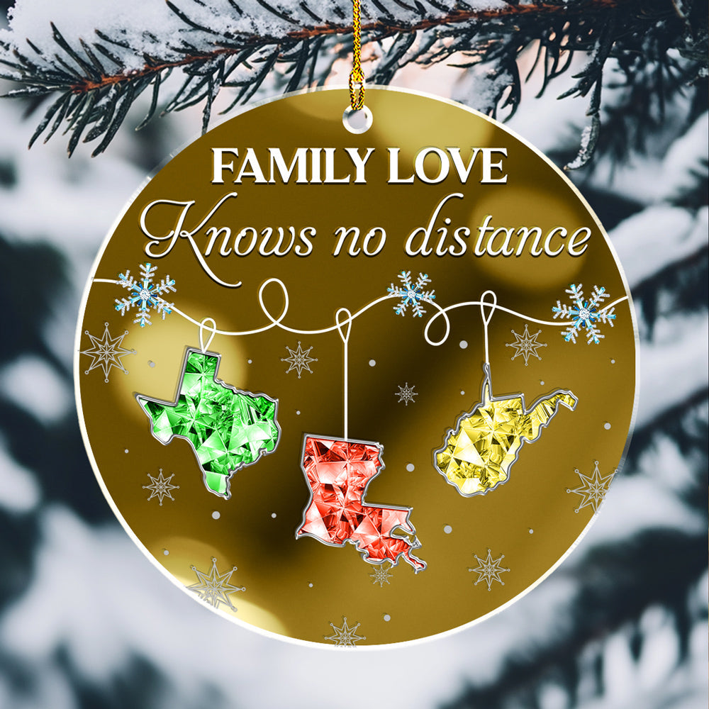 Custom Family Ornament, Christmas Gift for Family Members •  Family Love Crystal - Personalized Mirrored Acrylic Ornament