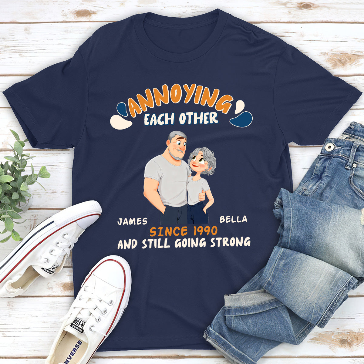 Custom Anniversary Keepsake Gifts For Couple • Caricature Love Couple - Personalized Shirt