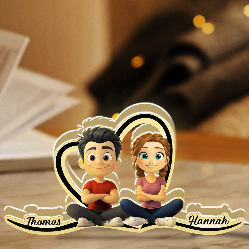 Couple Heart Shape - Personalized Light Box
