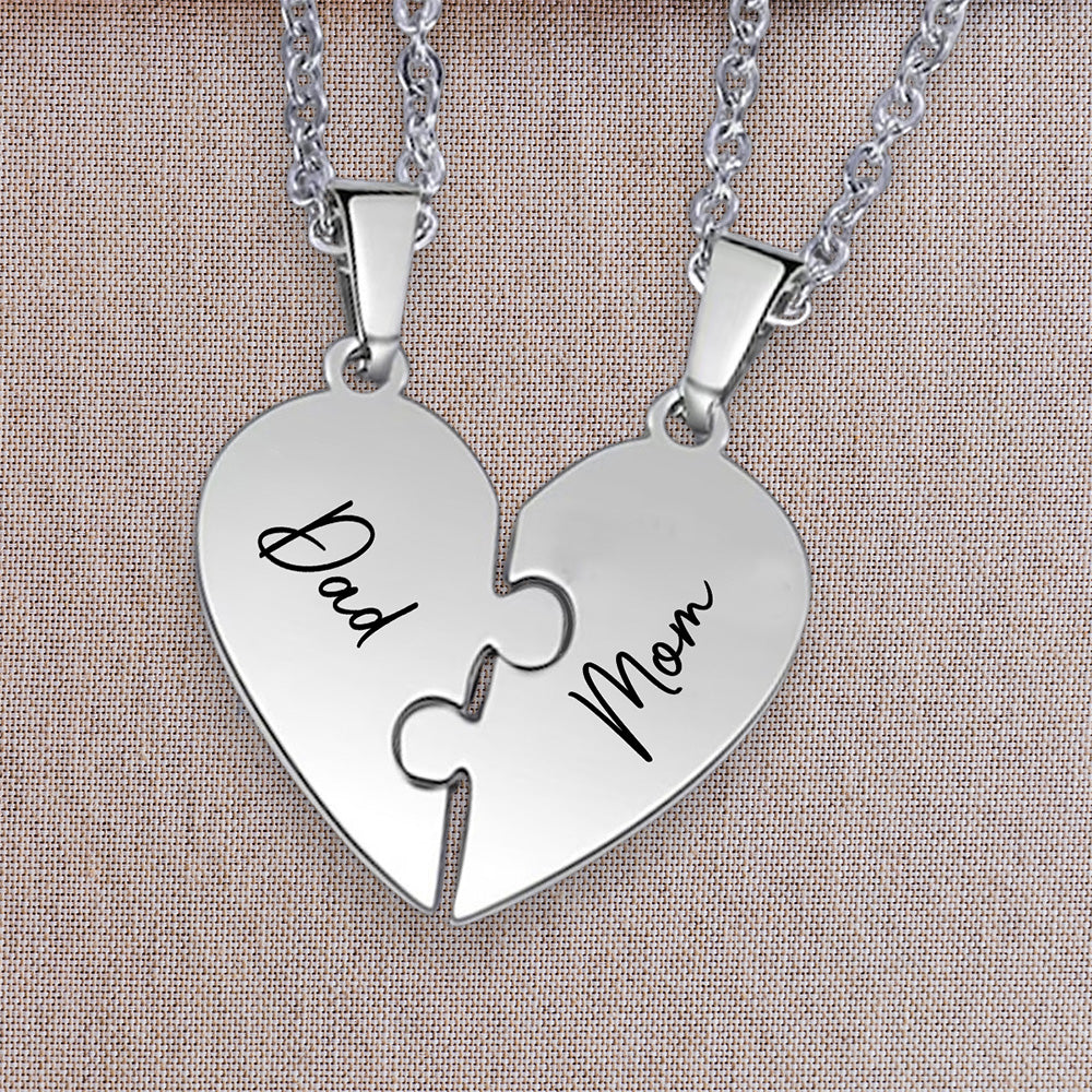 Always Connected By Heart - Personalized Heart Puzzle Necklace