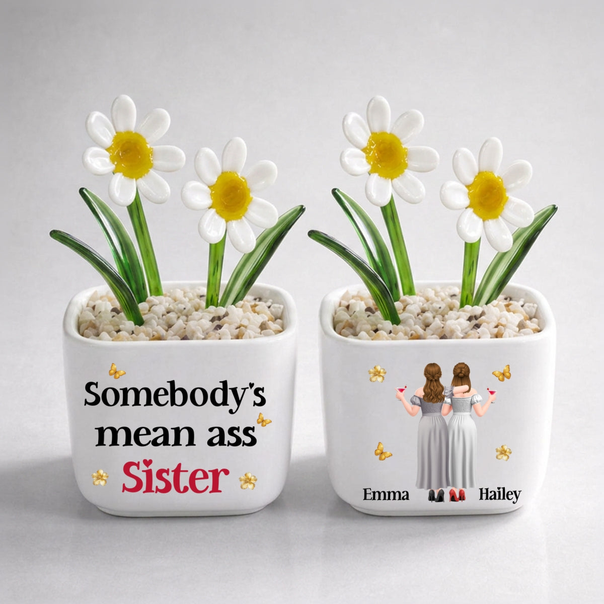 The Mean Ass Sister - Personalized Glass Birth Month Flower