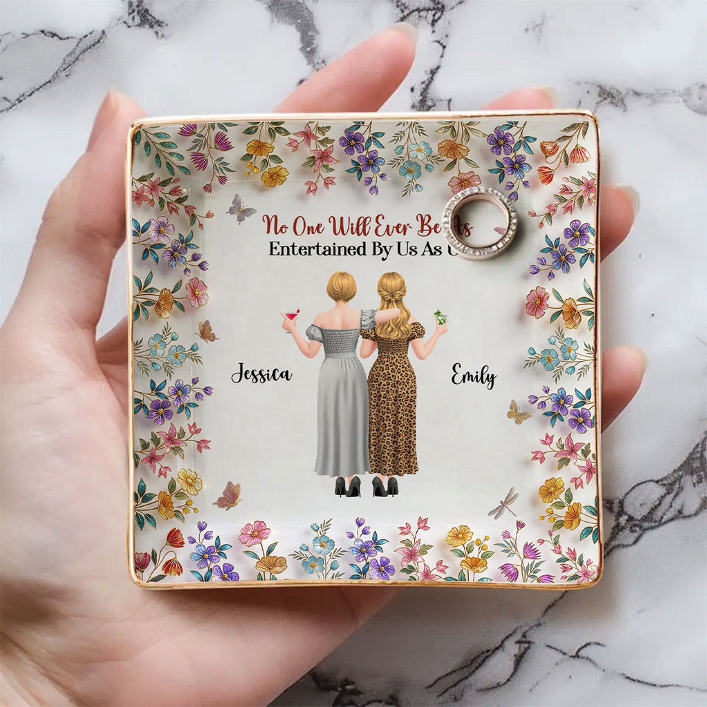 Custom Bestie Trinket Dish, Birthday Christmas Gift For Best Friend • Funny Besties - Personalized Jewelry Dish