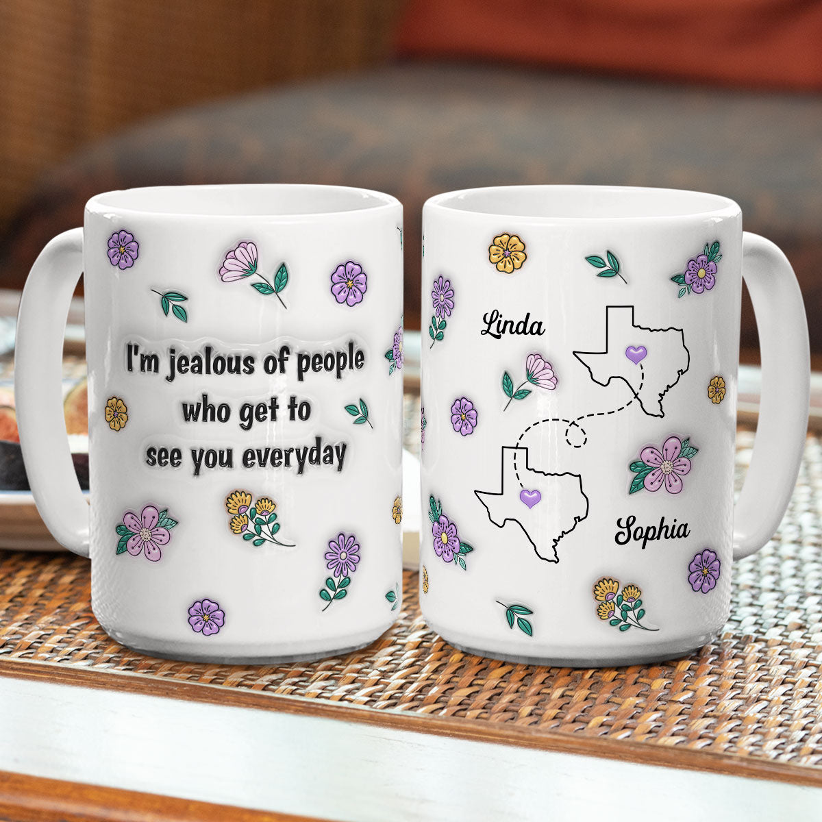 Custom Best Friend, Christmas & Birthday Friendship Keepsake Gift • I Am Jealous - Personalized 3D Inflated Effect Mug
