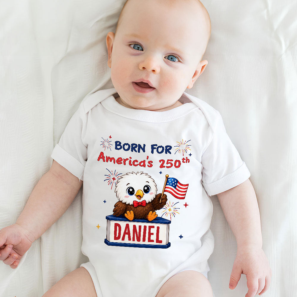 Born For America 250 - Personalized Baby Onesie