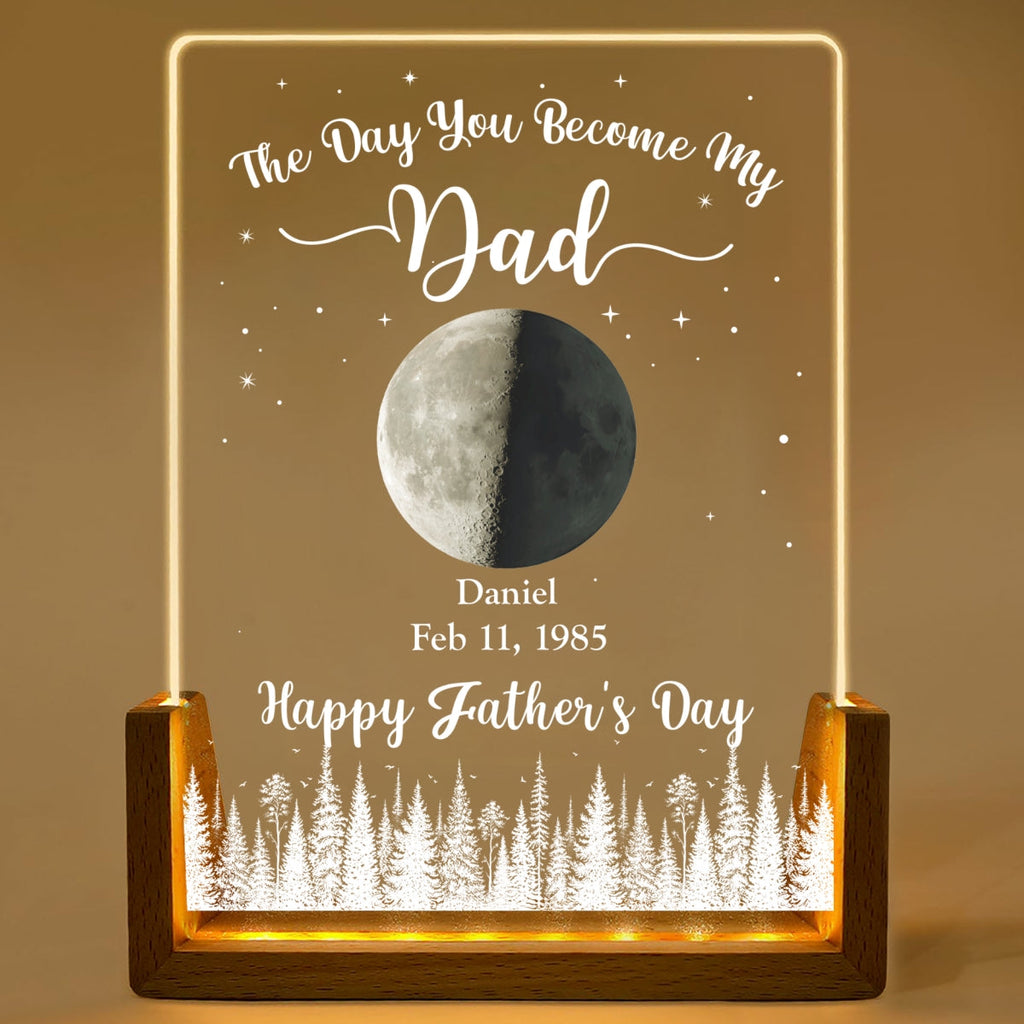 Custom Father's Day Gift for Dad Grandpa • The Day You Become Our Dad - Personalized Night Light