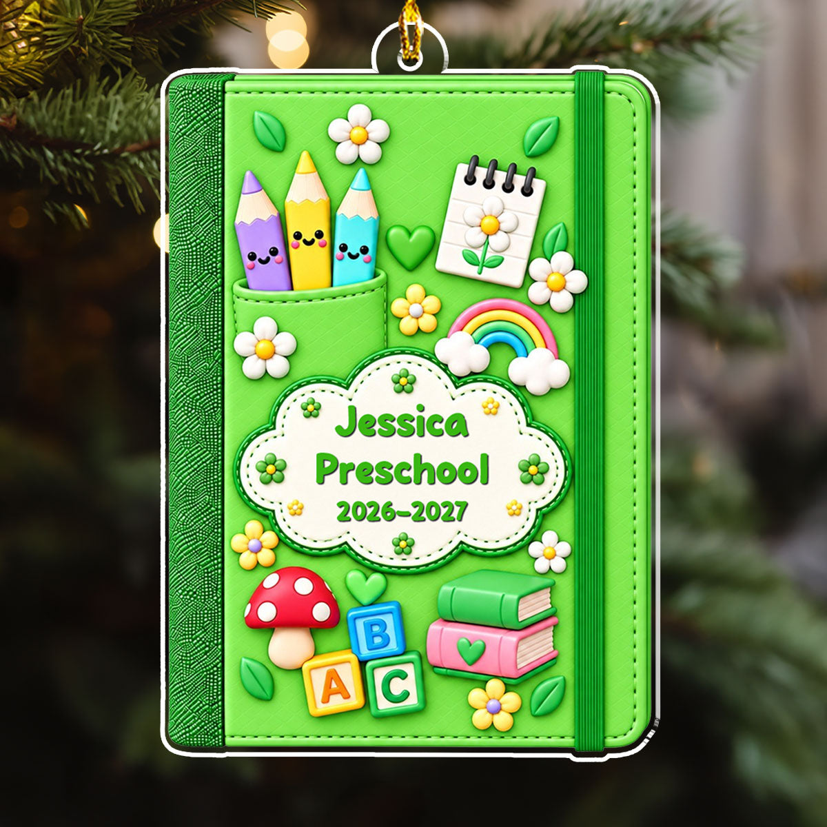 Custom Family Ornament, Christmas Gift for Family Members •  Little Scholar - Personalized Acrylic Ornament