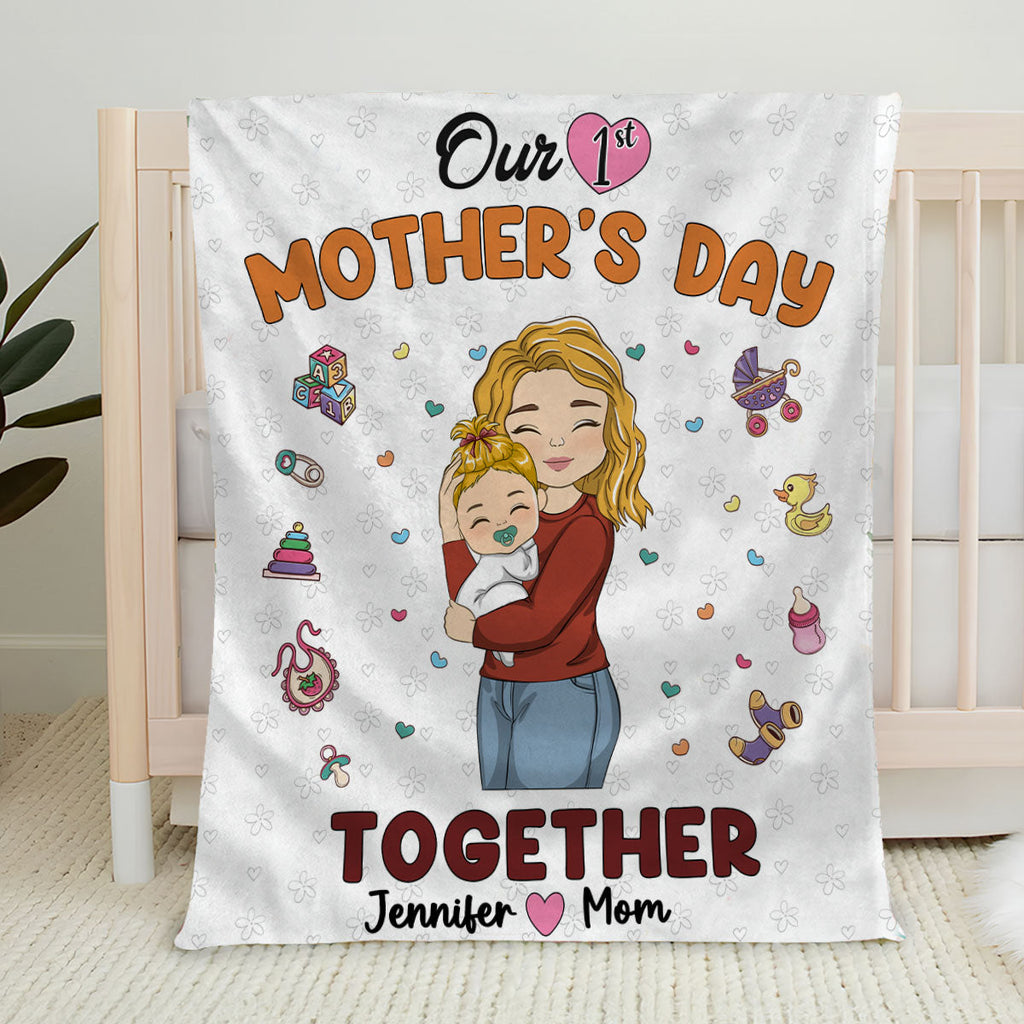 First Mother Day - Personalized Fleece Blanket