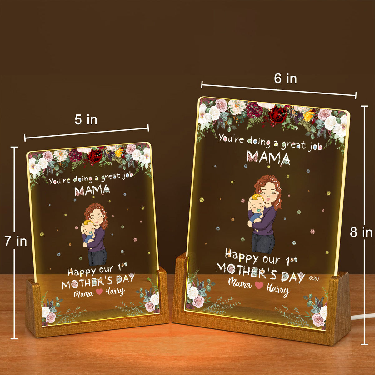 Custom First Mother's Day Gift for New Moms • Best Mommy - Personalized Night Light