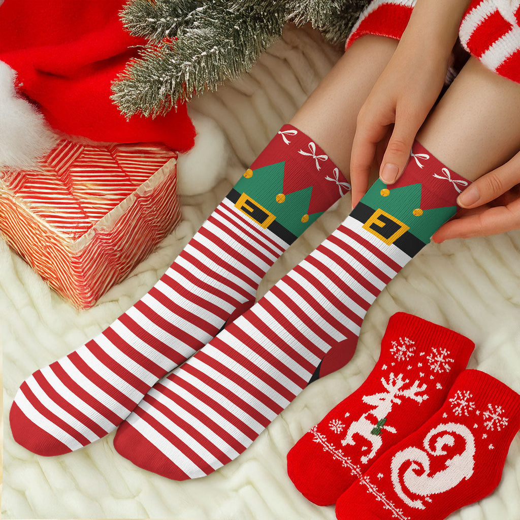 Custom Christmas Footwear, Birthday Gift For Son, Daughter • Little Elf - Personalized Crew Socks
