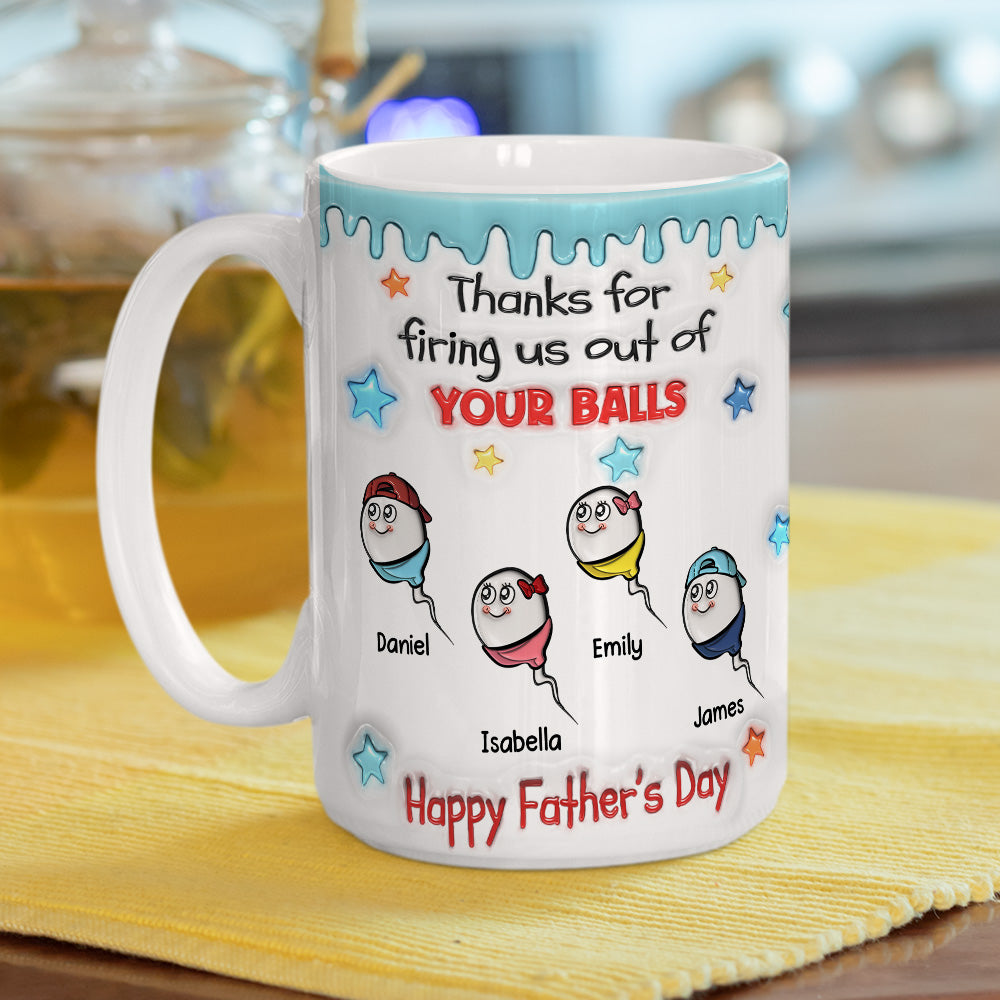 Custom Father's Day, Special Gift for Dad & Grandpa • Born From Your Legendary Aim - Personalized 3D Inflated Effect Mug