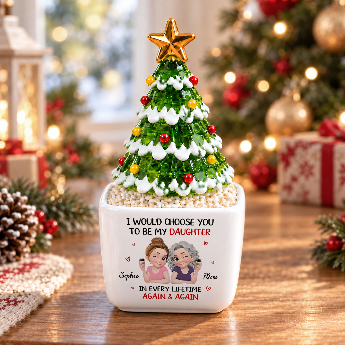 Choose You - Personalized Glass Christmas Tree