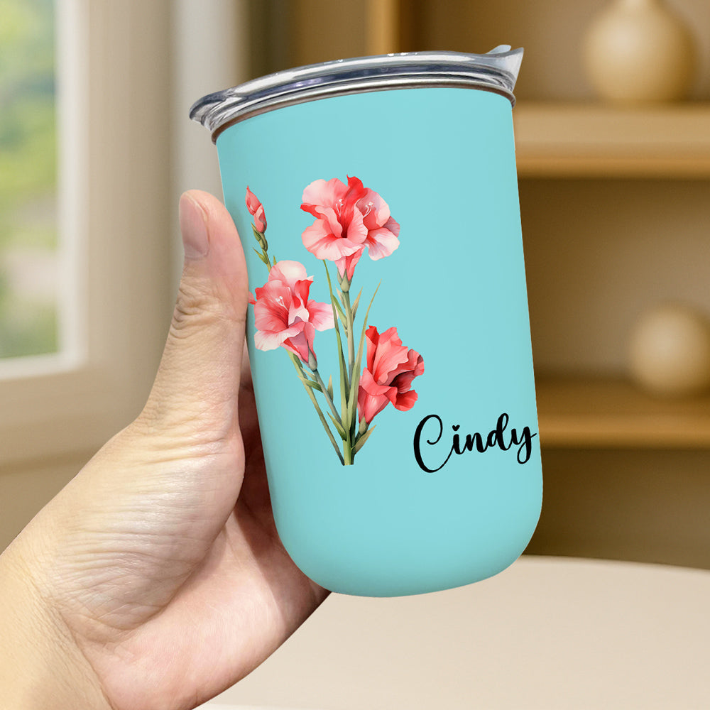 Custom Christmas Birthday Gifts For Best Friend • Birth Month Flower Gift - Personalized 10oz Tumbler