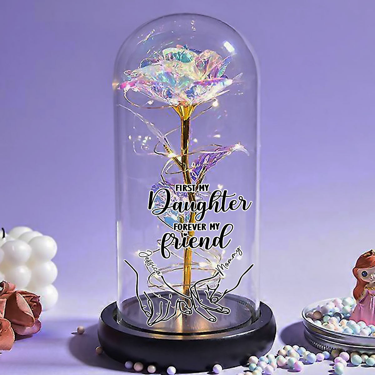Forever My Friend - Personalized Sparkly Rose