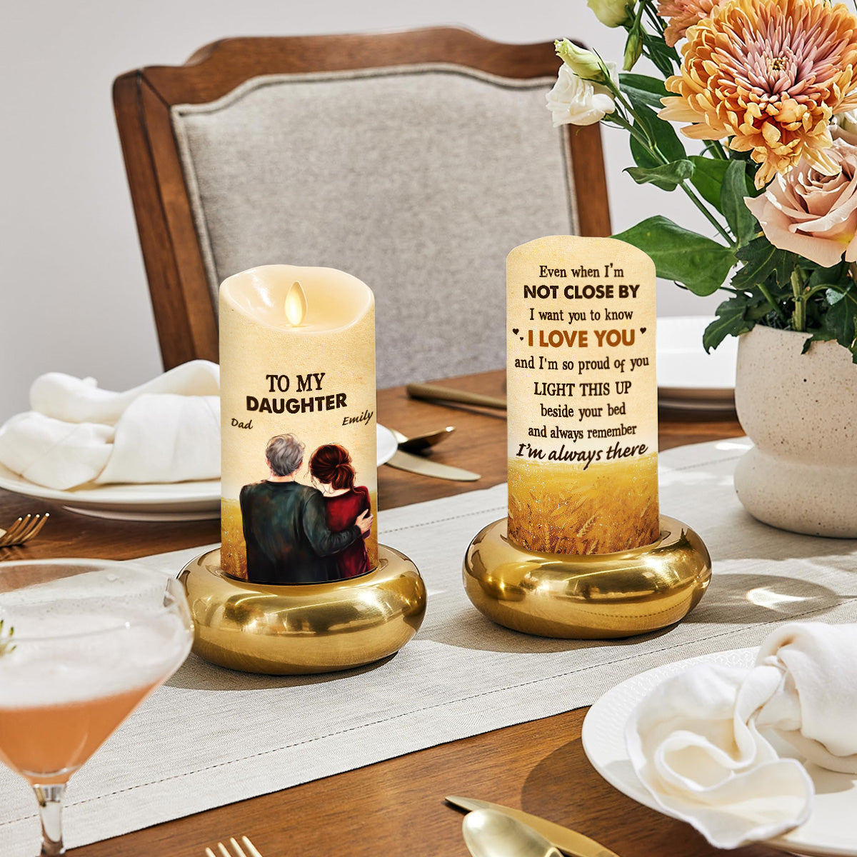 To My Daughter Love Dad - Personalized LED Candle