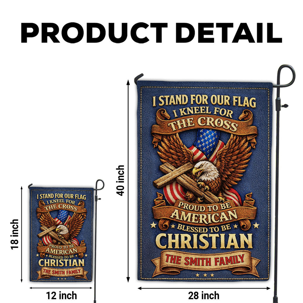 Kneel For Cross - Personalized 3D Effect Flag