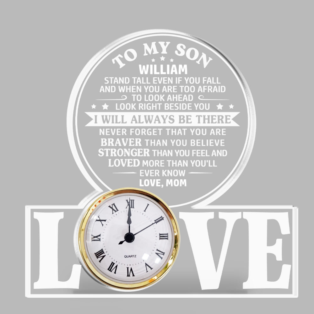 Custom Couple's Decor, Anniversary & Wedding Gift • I Will Always Be There - Personalized Acrylic Desk Clock Plaque