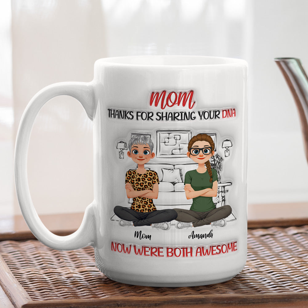 Custom Mother's Day Gift for Mom & Grandma • We Are Both Awesome - Personalized 3D Inflated Effect Mug