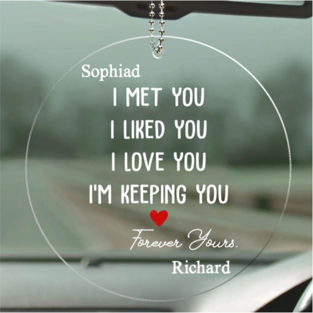 I Met You I Liked You - Personalized Car Ornament