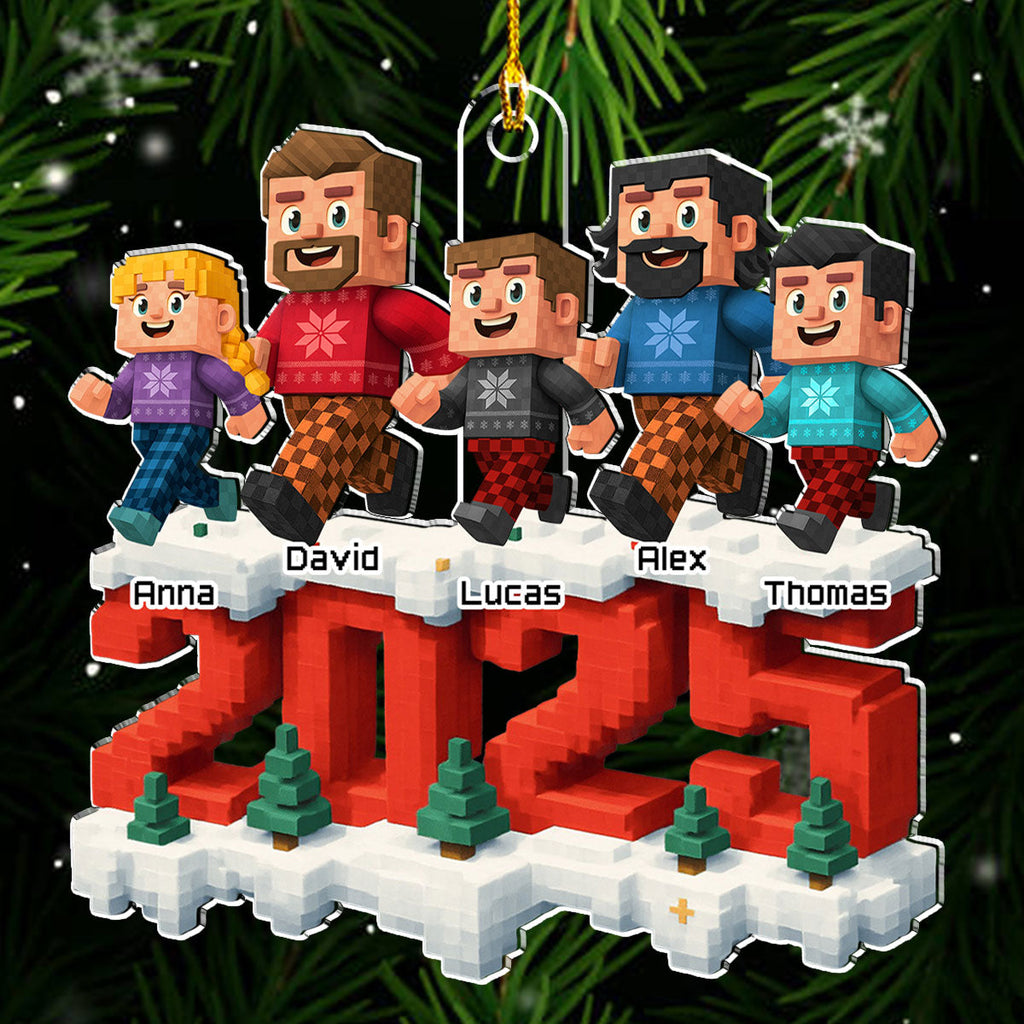 Custom Couple Christmas Ornament, Anniversary Gift •  Together In This Year - Personalized 3D Effect Acrylic Ornament