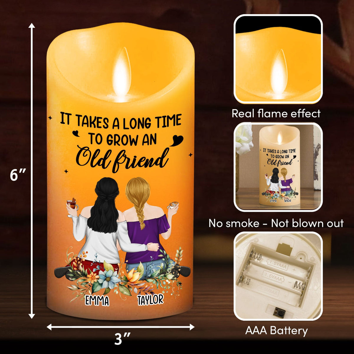 Grow An Old Friend - Personalized LED Candle