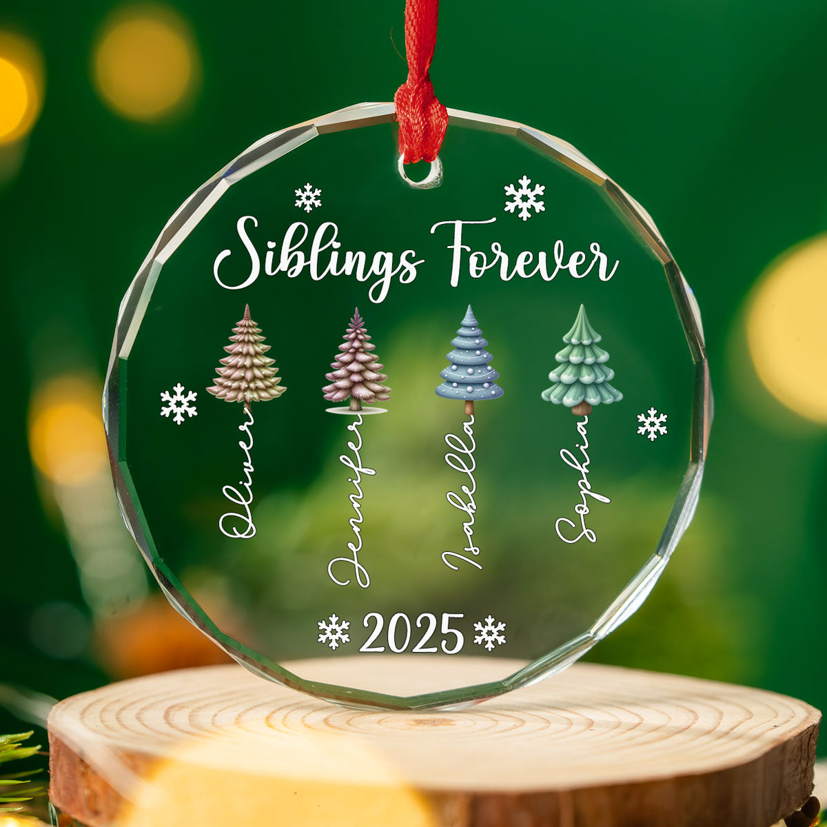 Custom Sister Christmas Ornament •  Together Is Always Better - Personalized Glass Ornament