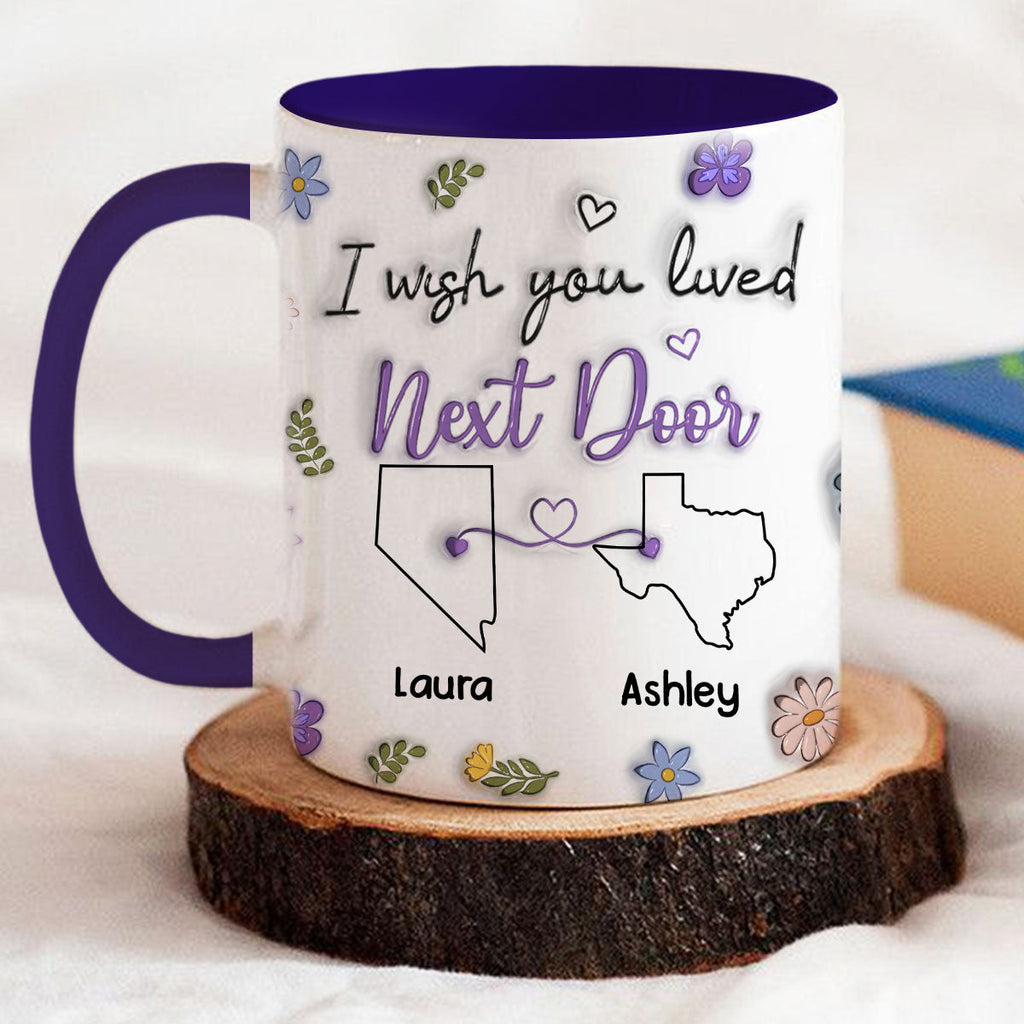 Custom Best Friend, Christmas & Birthday Friendship Keepsake Gift • I Wish We Lived Closer - Personalized Accent Mug