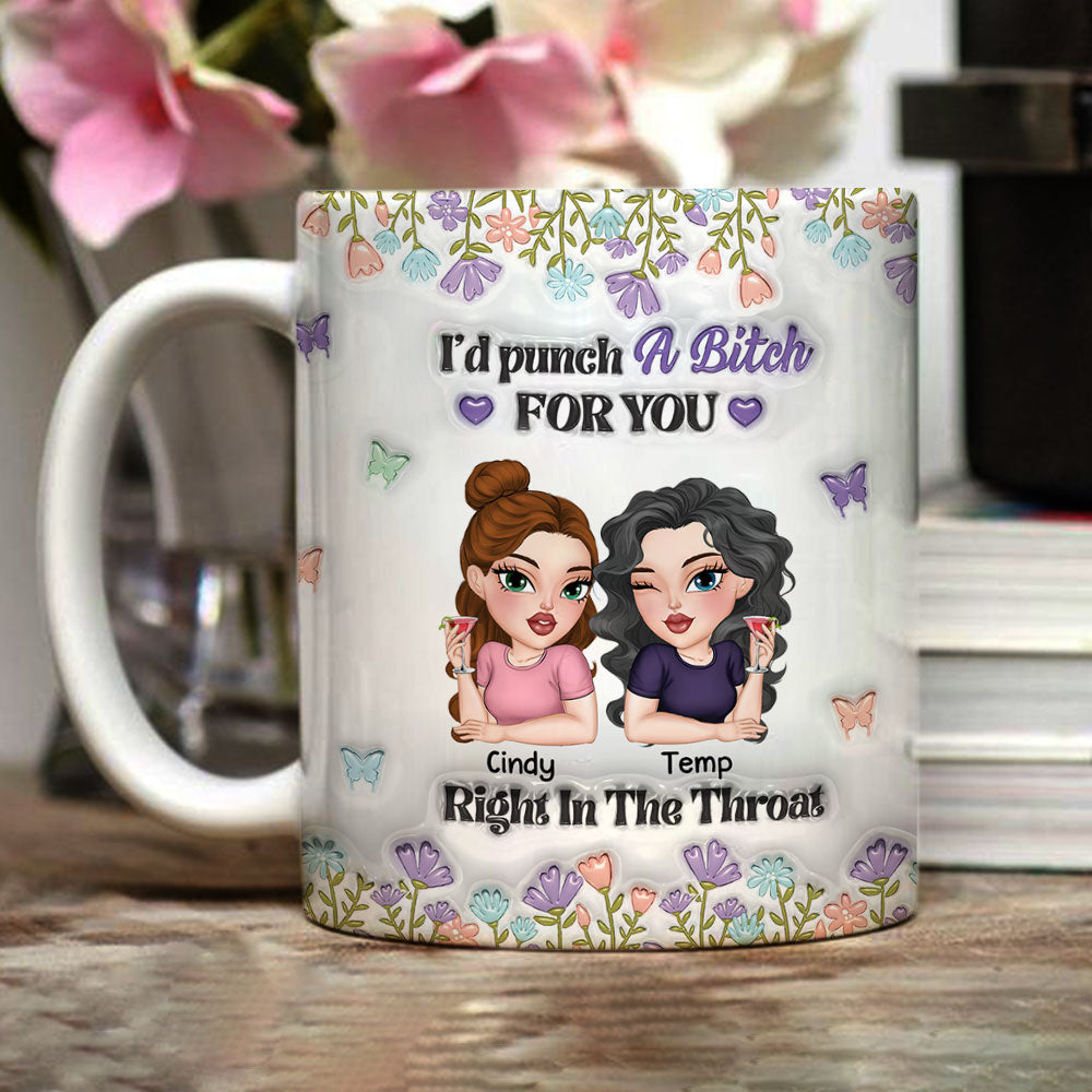 Custom Best Friend, Christmas & Birthday Friendship Keepsake Gift • Bestie Slay Forever - Personalized 3D Inflated Effect Mug