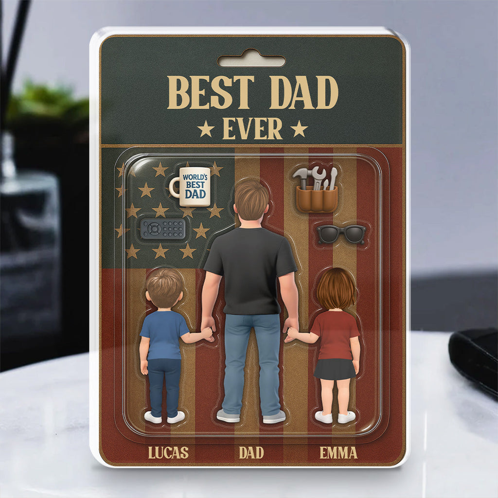 Custom Father's Day Decor, Gift for Dad & Grandpa • Best Dad Ever - Personalized Acrylic Plaque