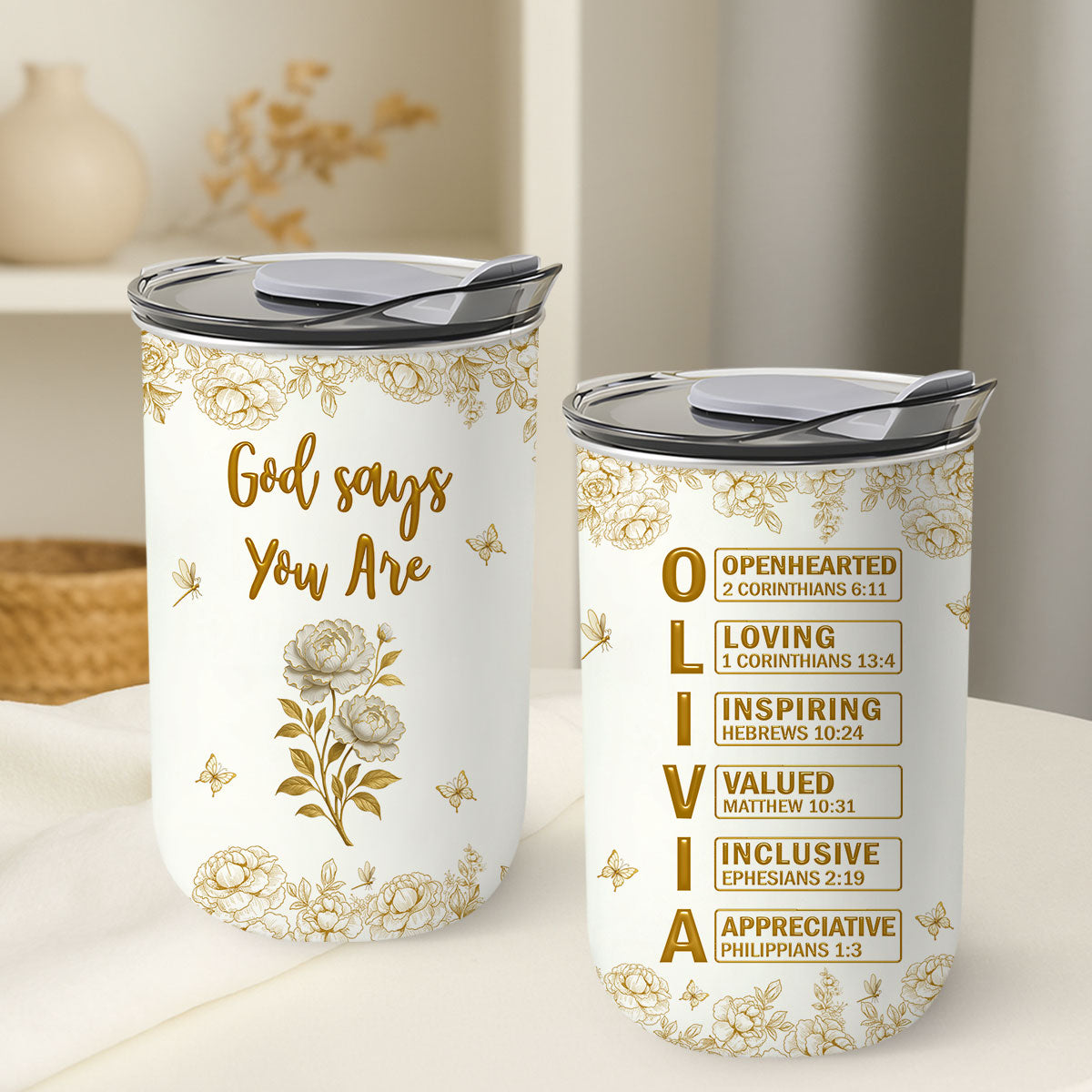 Custom Christmas Birthday Gifts For Daughter • God Says You Are Bible - Personalized 10oz Tumbler