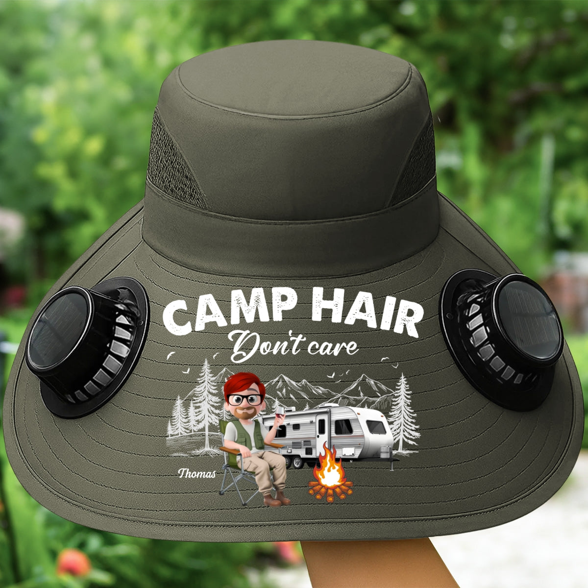 Camp Hair - Personalized Solar Fan Hat