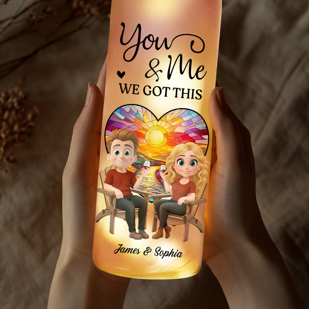 Our Hearts Beat As One - Personalized Bottle Lamp