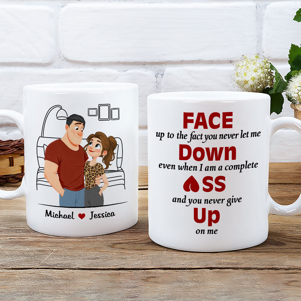 Custom Anniversary Keepsake Gifts For Couple • Face Down - Personalized Coffee Mug